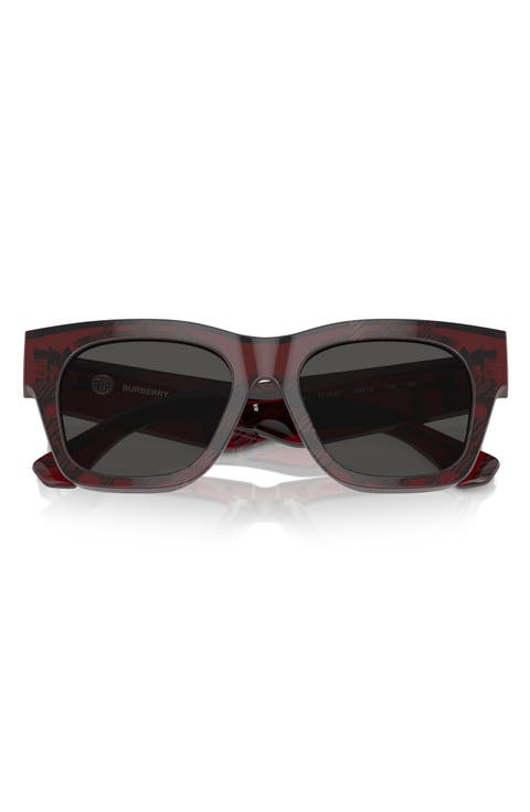 Elevated Check 52mm Square Sunglasses