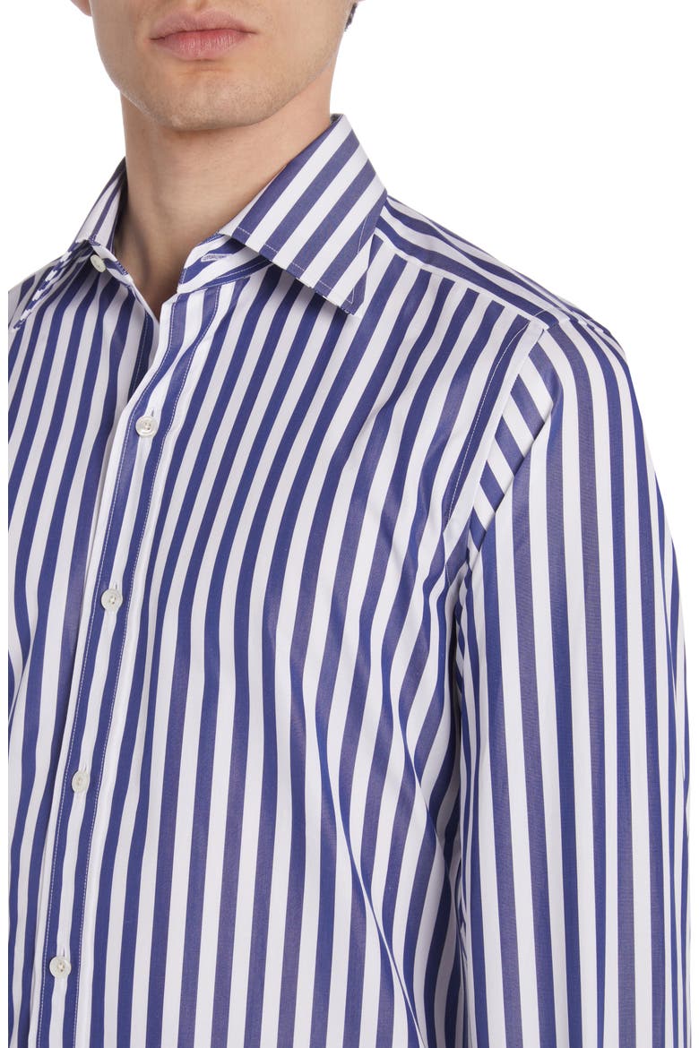 Slim Fit Stripe Button-Up Shirt, Alternate, color, WHITE/ BLUE