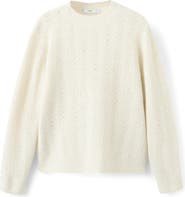 MANGO Metallic Pointelle Cable Knit Sweater