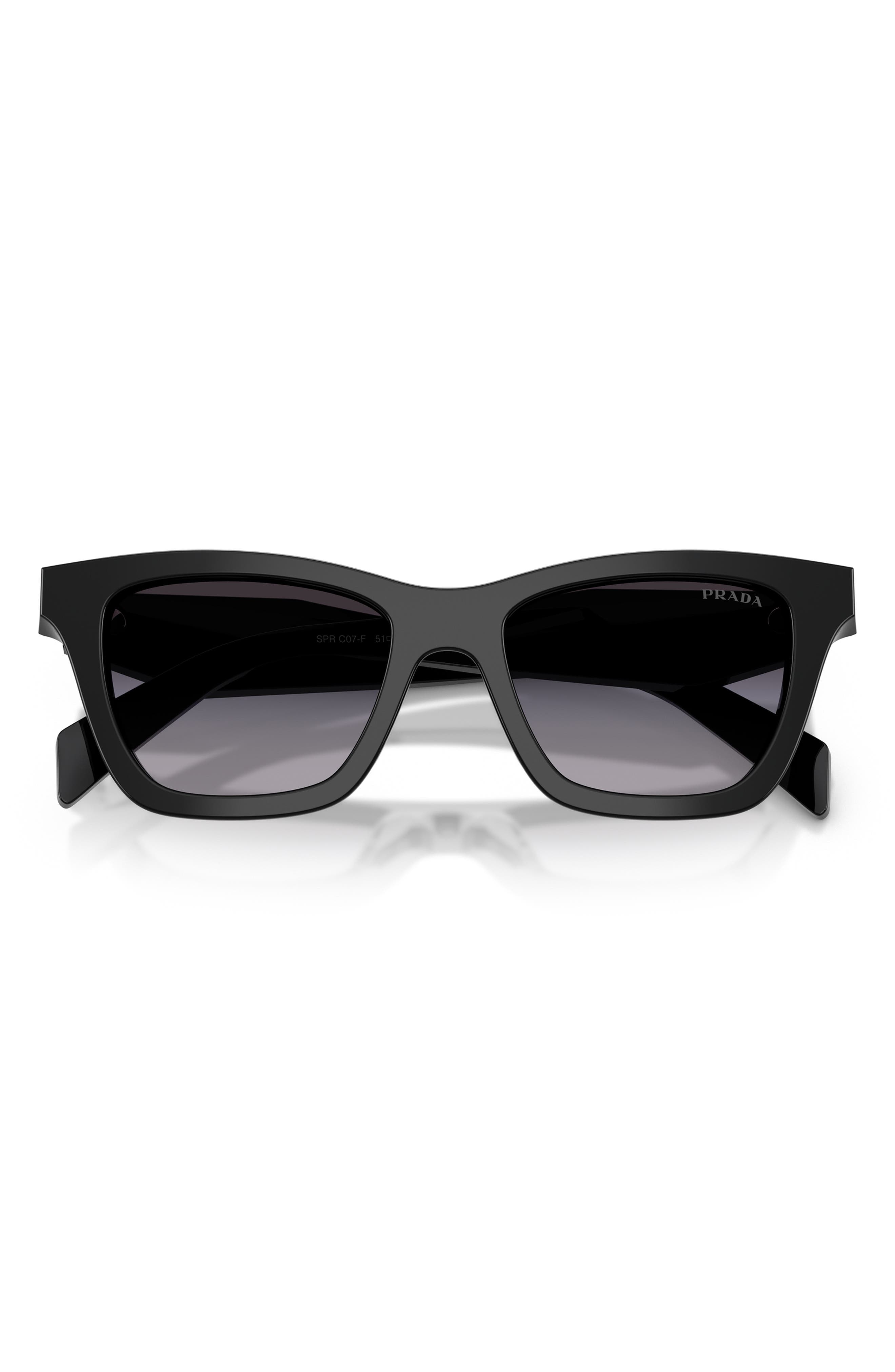 Prada Glossy Black Butterfly-Edge Sunglasses Prada - Black & White Low Bridge Mod Butterfly Sunglasses  main image 3