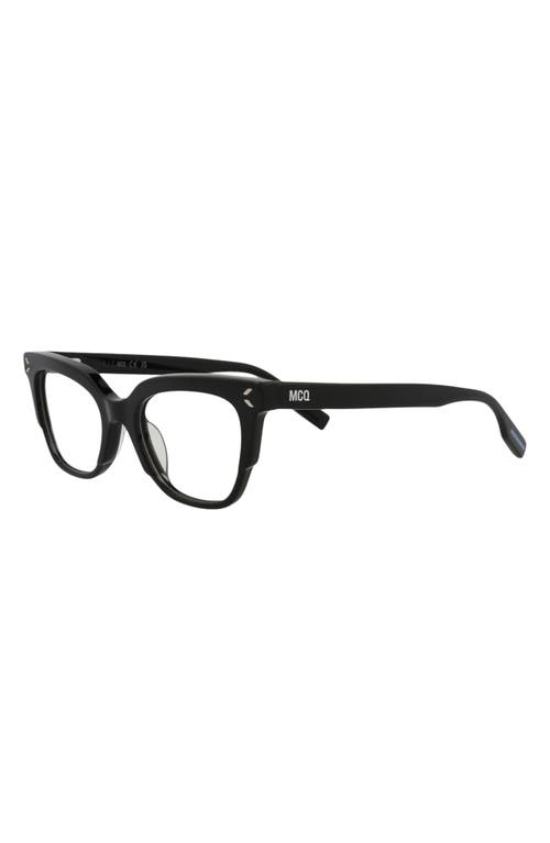 Alexander Mcqueen Mcqueen 50mm Cat Eye Optical Glasses In Black Black Transparent