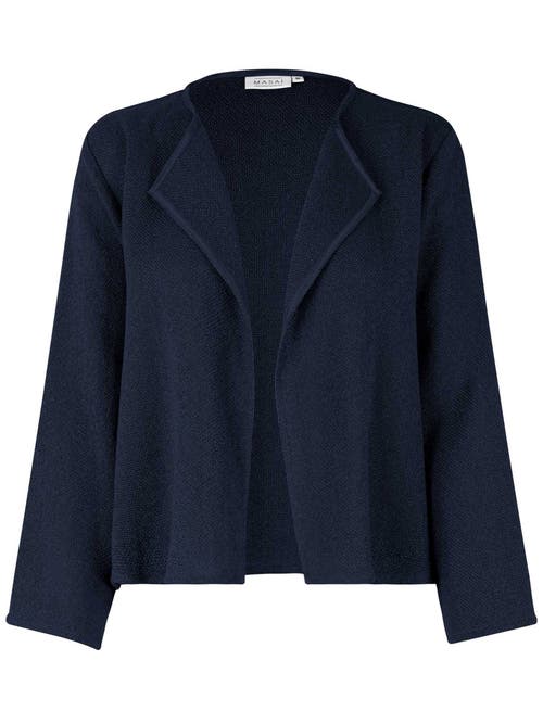 Masai Copenhagen Majulitta Open Front Long Sleeve Jacket In Blue