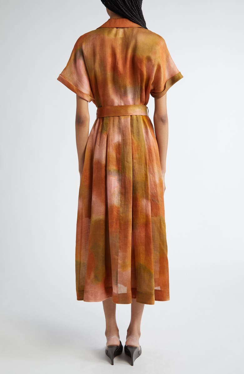 Lafayette 148 New York Pastel Print Belted Voile Shirtdress, Alternate, color, 