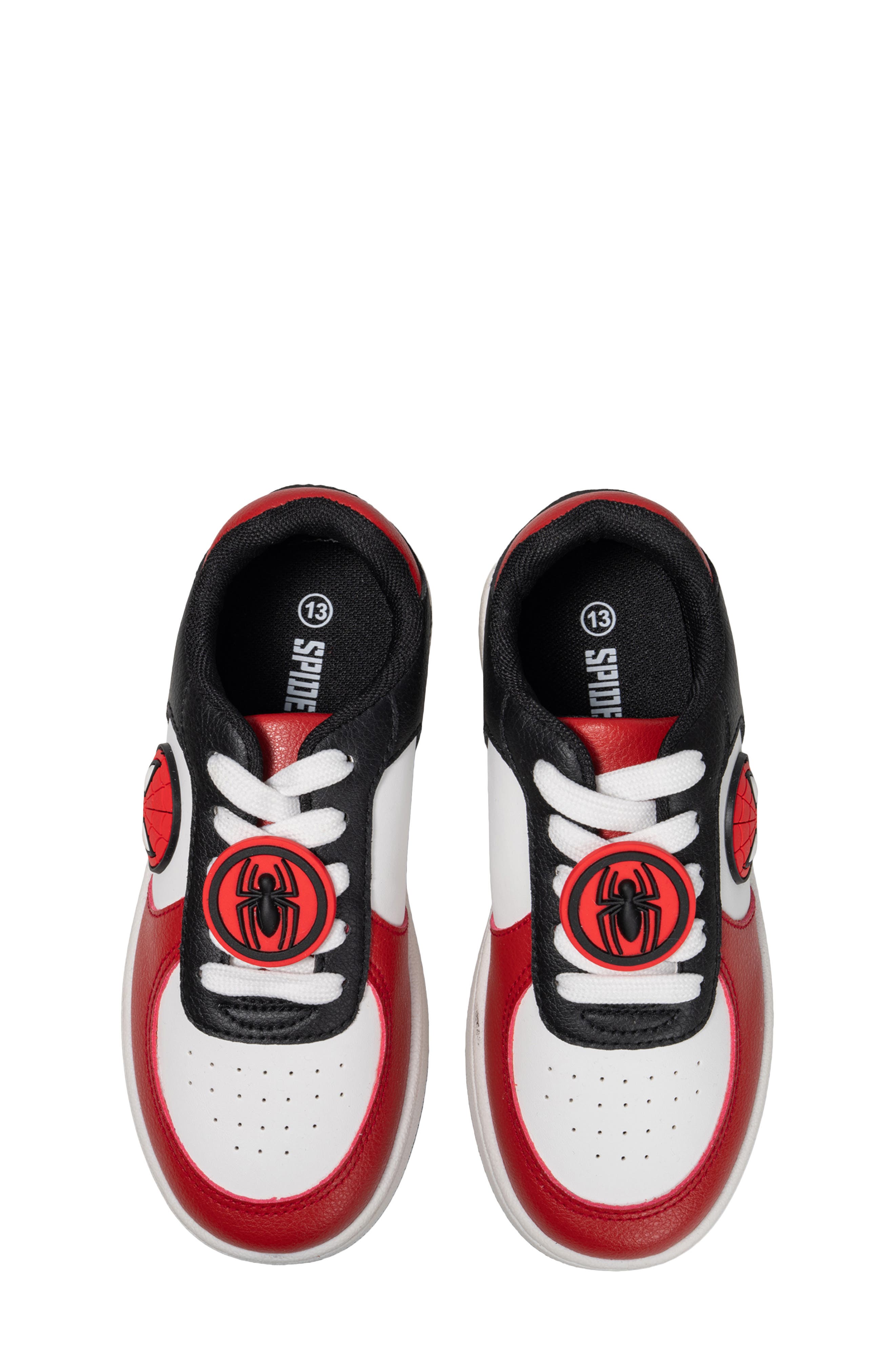 Kids' Spider-Man Court Sneaker, Alternate, color, RED/ WHITE