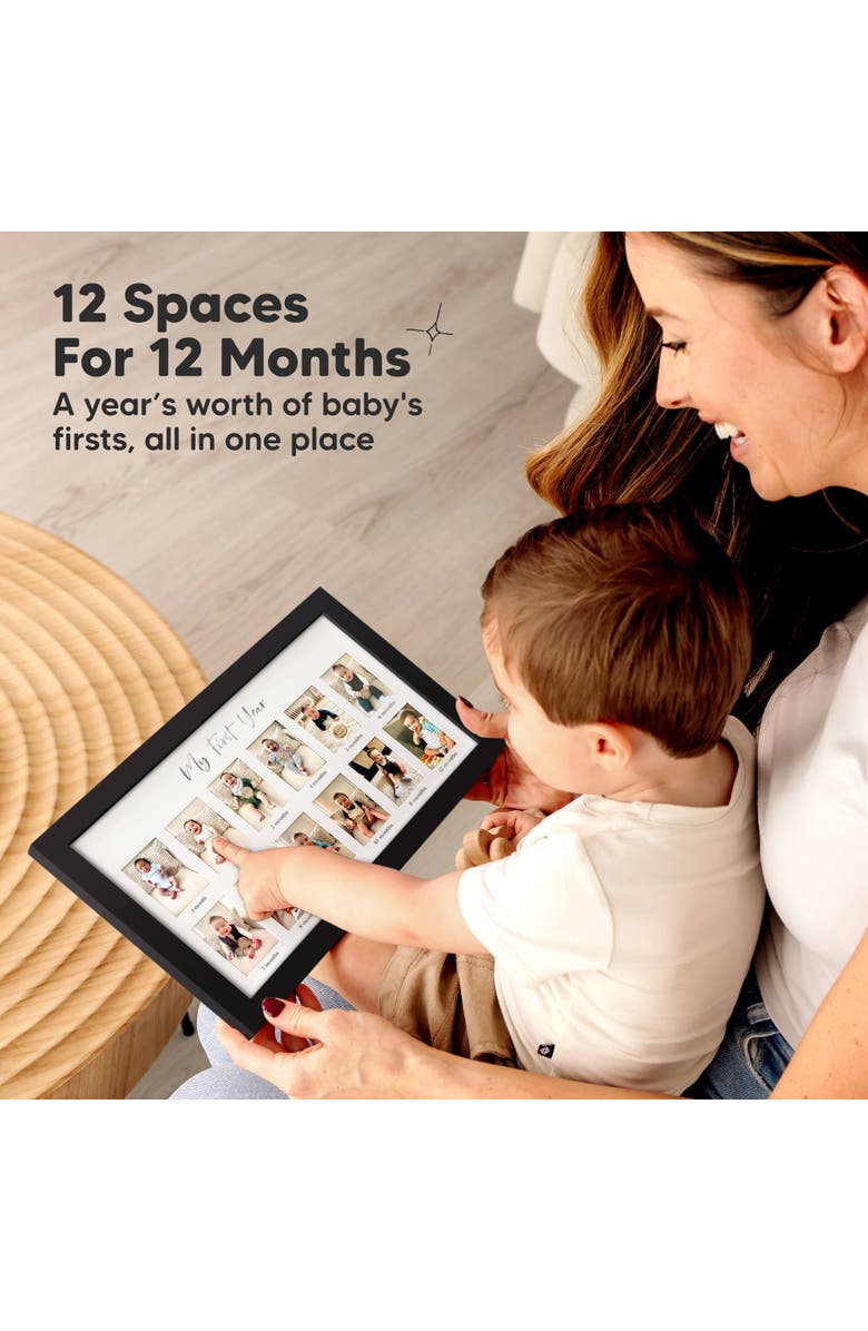 KeaBabies Nova Baby's First Year Picture Frame, Alternate, color, Onyx Black