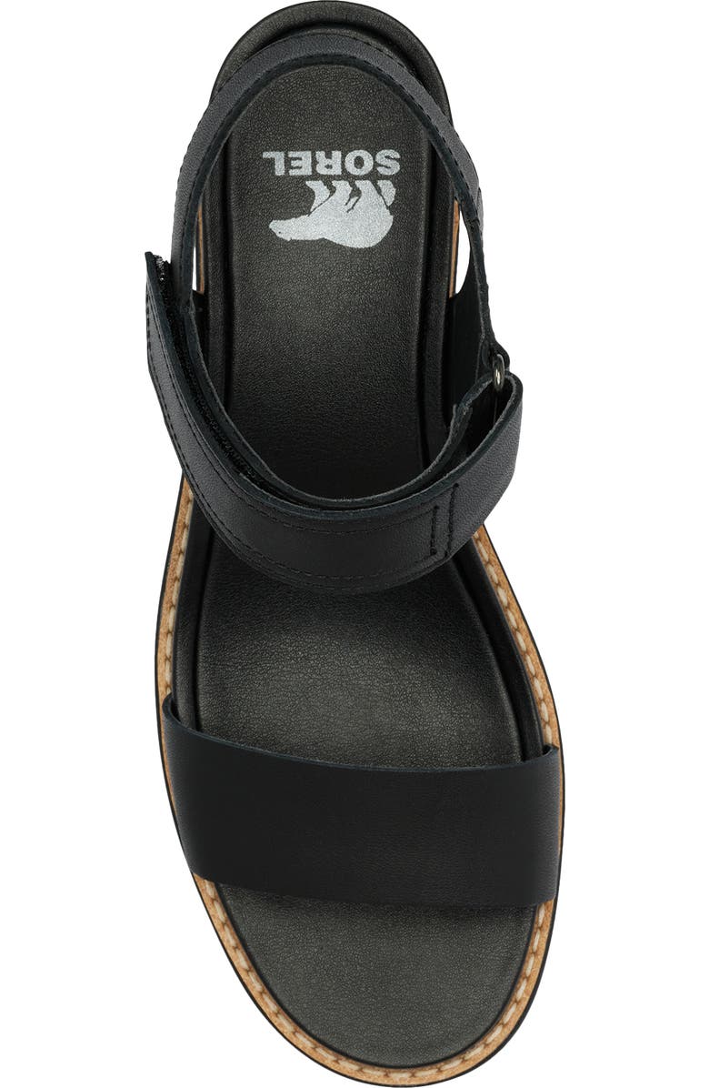 SOREL Joanie IV Y Strap Wedge Sandal, Alternate, color, Black/ Sea Salt