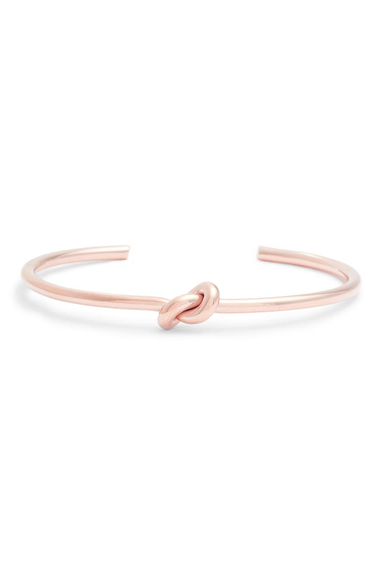 Knot Cuff Bracelet, Main, color, ROSE GOLD