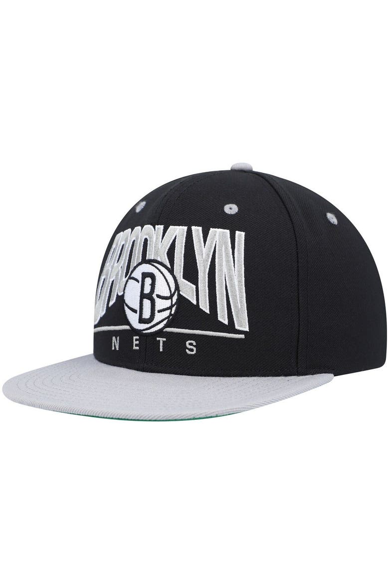 Men's Mitchell & Ness Black Brooklyn Nets City Arch Snapback Hat, Main, color, Black