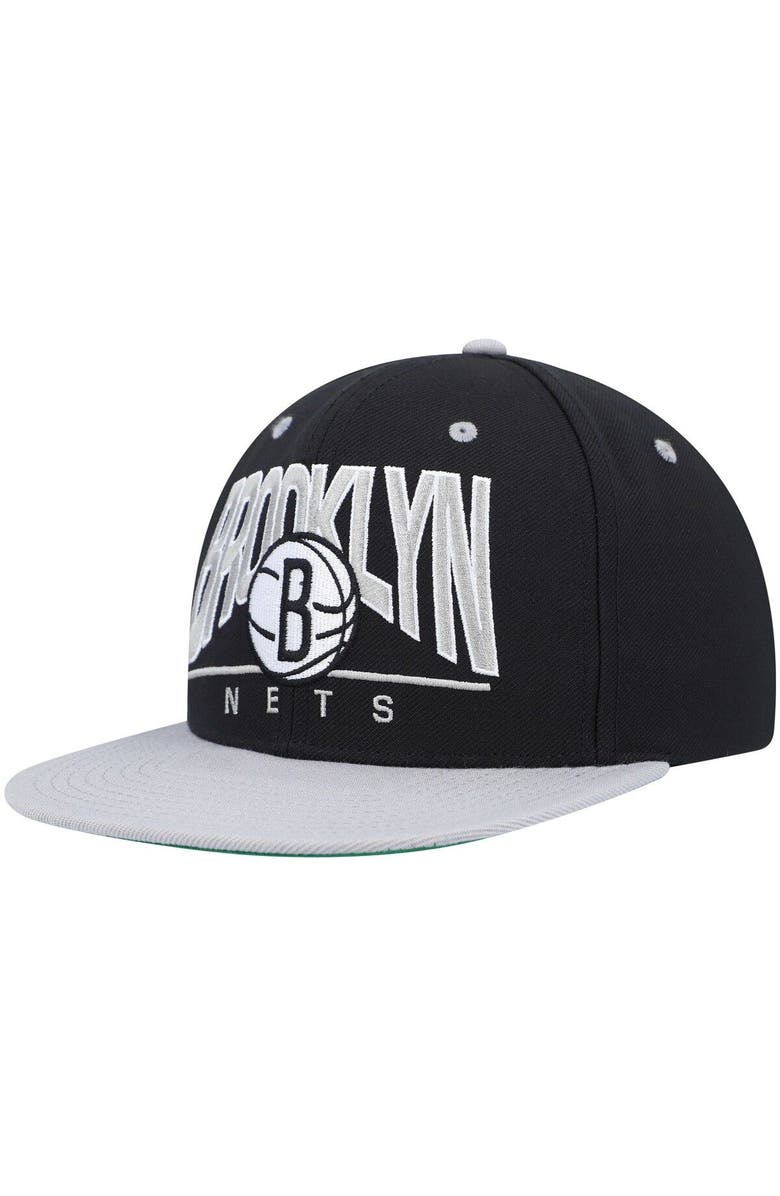 Mitchell & Ness Men's Mitchell & Ness Black Brooklyn Nets City Arch Snapback Hat, Main, color, 
