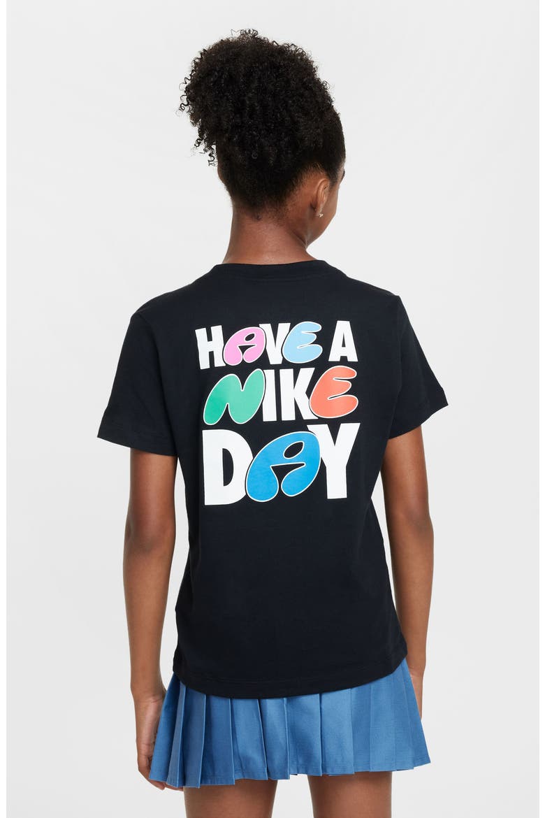 Kids' Sportswear Cotton Graphic T-Shirt, Alternate, color, BLACK