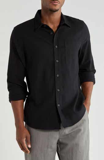 Cotton Flannel Button-Up Shirt