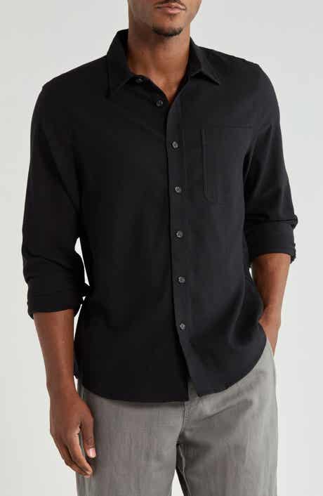 Cotton Flannel Button-Up Shirt
