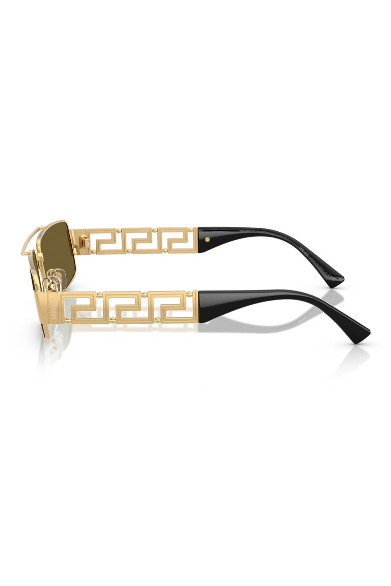 60mm Rectangular Sunglasses, Alternate, color, GOLD / DARK BROWN
