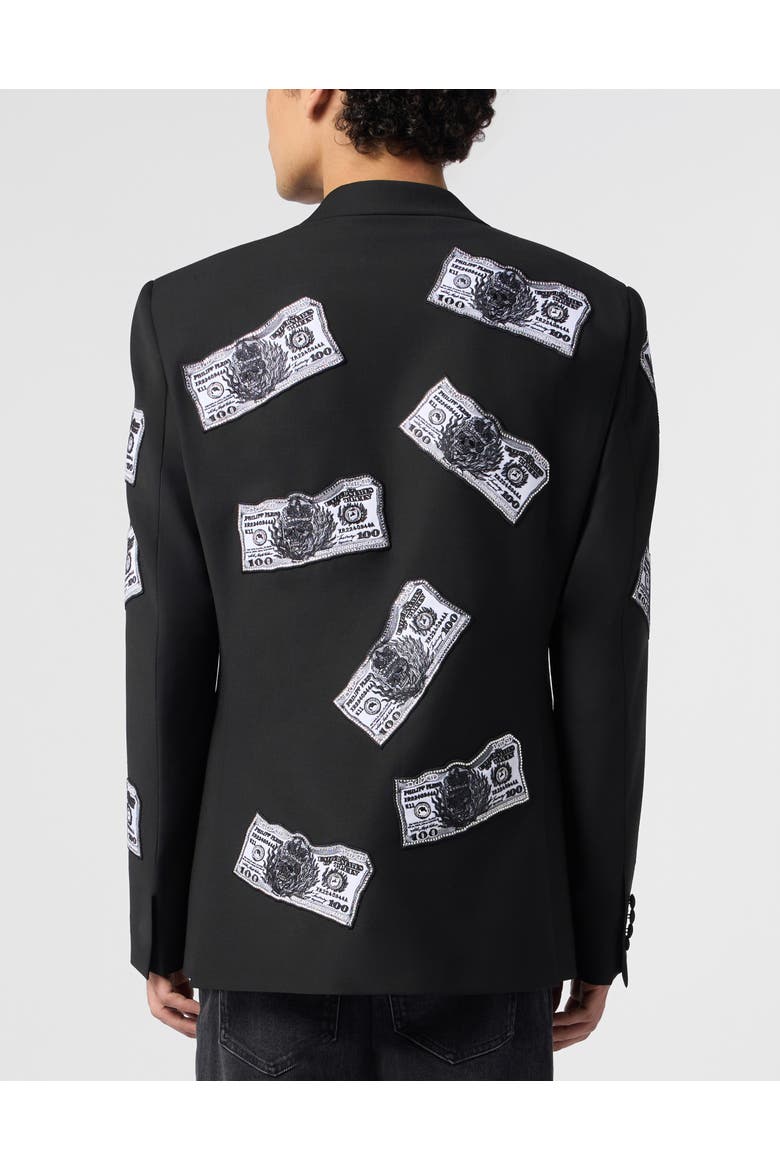 Blazer Plein Dollars Strass Men, Alternate, color, black