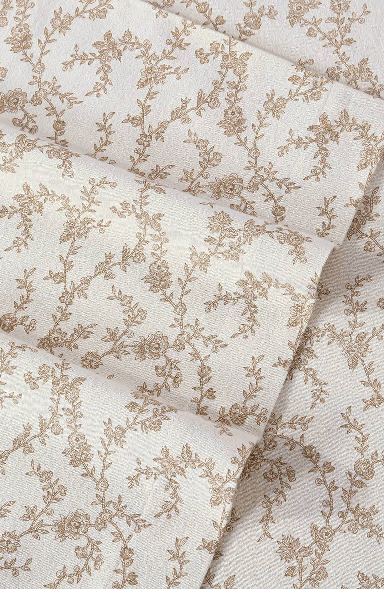 Laura Ashley Victoria Cotton Flannel King Sheet Set, Alternate, color, Beige