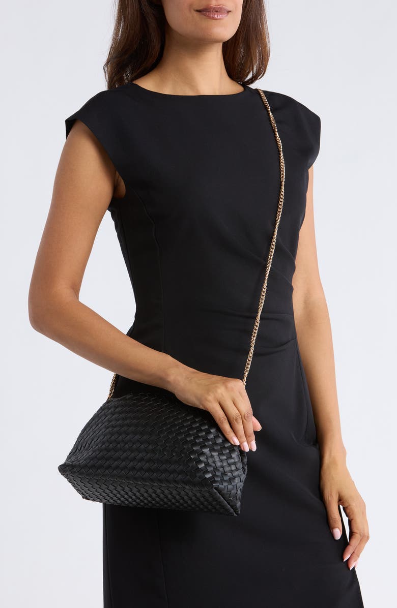 URBAN EXPRESSIONS HANDBAGS Woven Clutch, Alternate, color, Black