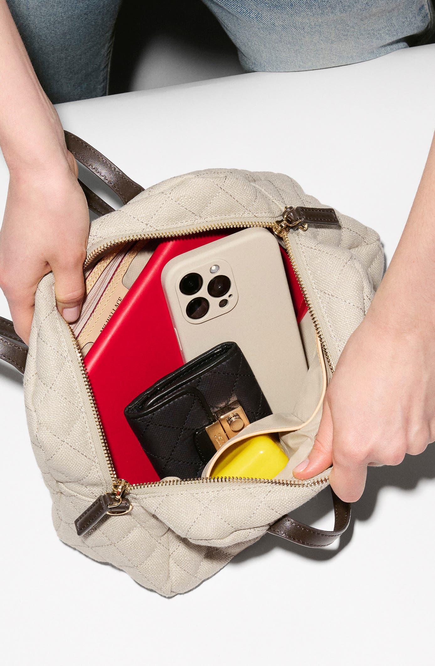 Small Astor Satchel, Alternate, color, SANDY LINEN