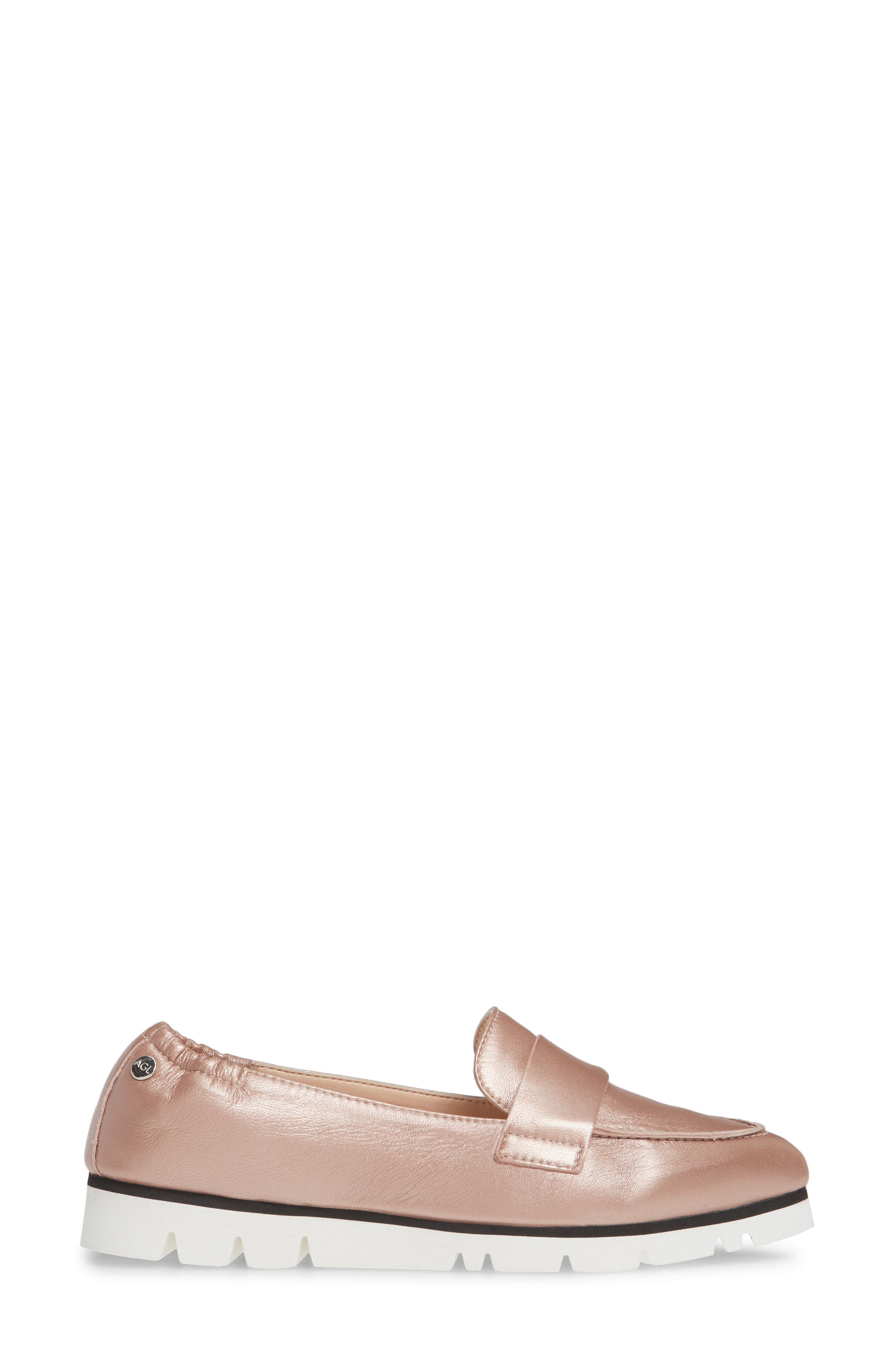 Micro Leopard Print Pointed Toe Loafer, Alternate, color, PALE PINK METALLIC