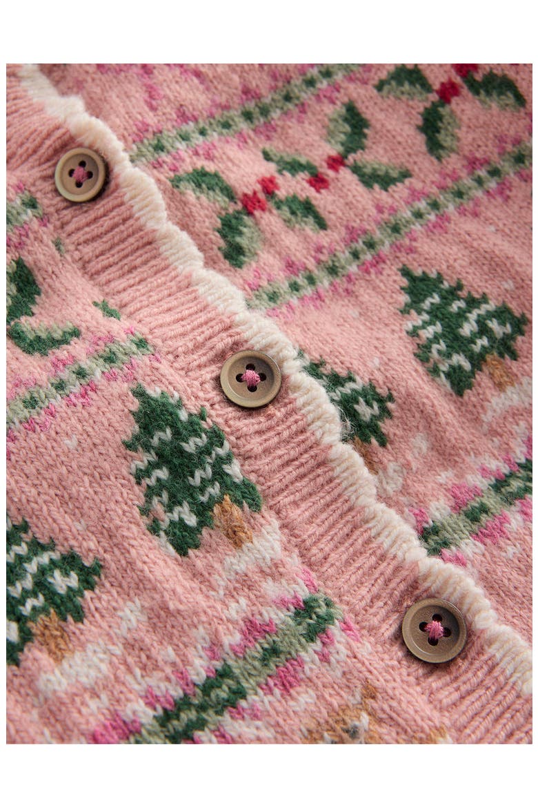 Kids' Fair Isle Cardigan, Alternate, color, VINTAGE PINK FESTIVE FAIR ISLE