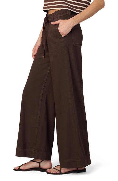 Joe's The Addison Low Rise Cotton Blend Ankle Wide Leg Pants In Brown