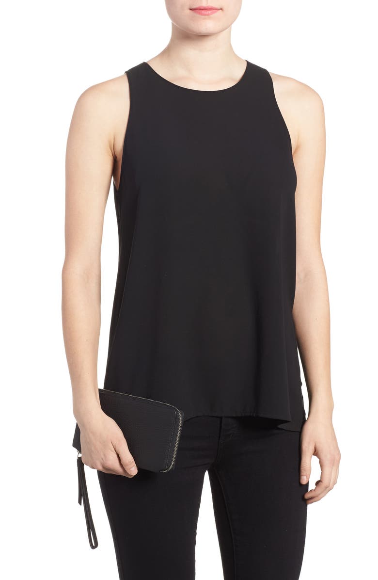AllSaints Fetch Leather Phone Wristlet, Alternate, color, Black