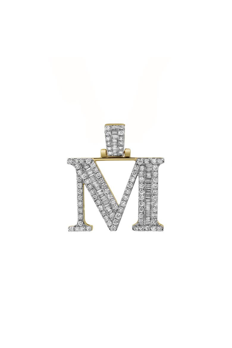 M Initial Diamond Pendant 10K Yellow Gold - 1.07 Carats, Alternate, color, 10K Yellow Gold