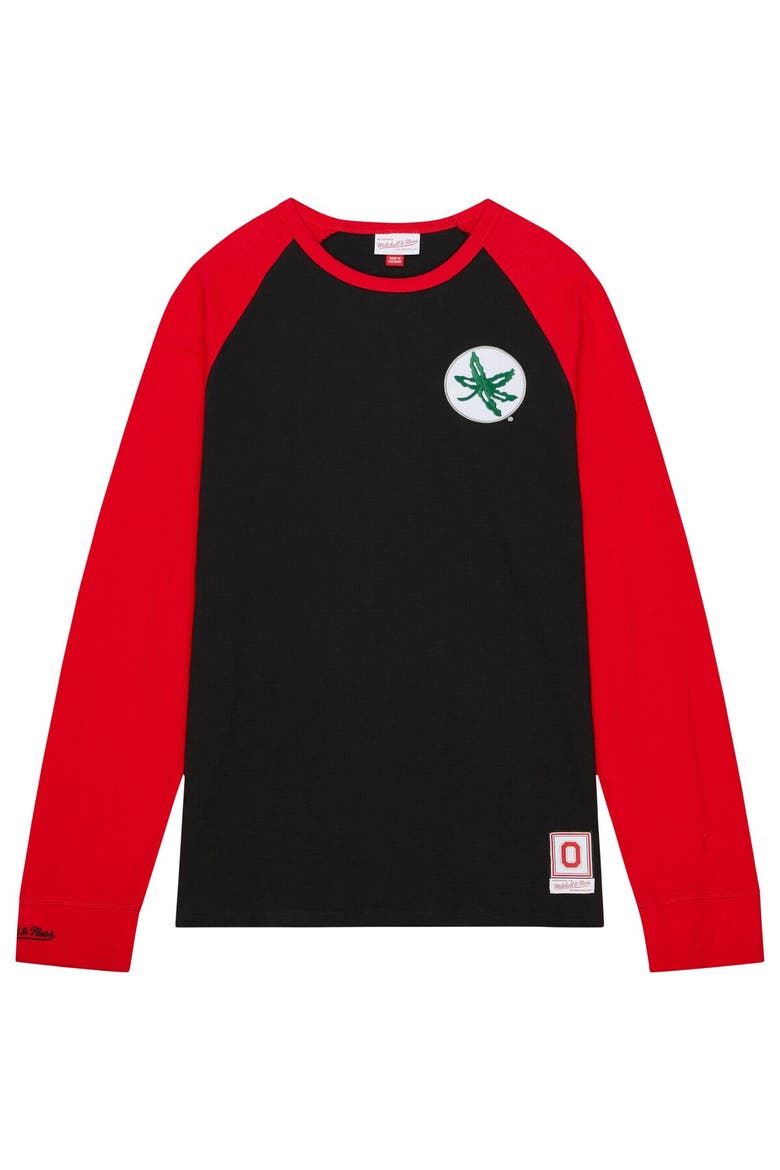 Men's Mitchell & Ness Black Ohio State Buckeyes Legendary Slub Raglan Long Sleeve T-Shirt, Alternate, color, Black