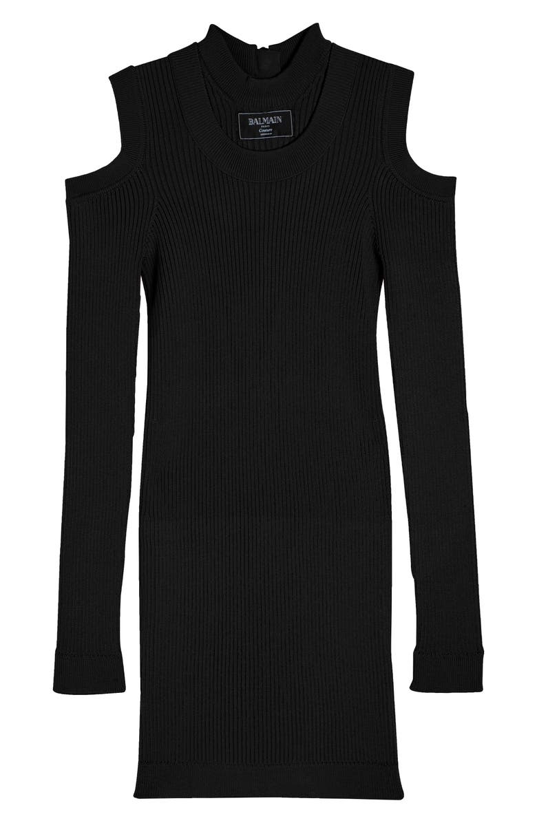 Pleated Wool Grain de Poudre Fit & Flare Dress