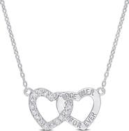 Julianna B. White Topaz Heart Interlocked Necklace