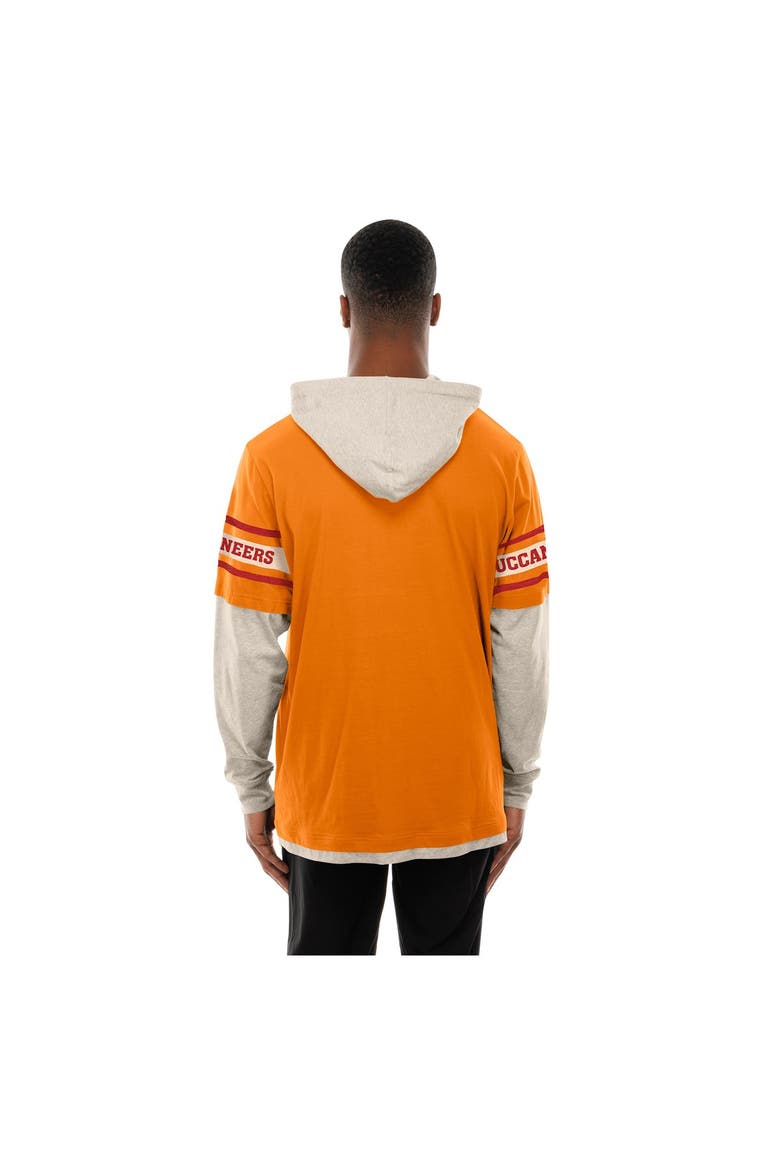 Men's New Era  Orange Tampa Bay Buccaneers Twofer Layered Long Sleeve Hoodie T-Shirt, Alternate, color, Orange
