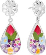 ATHRA LUXE Dried Flower Resin Teardrop Earrings