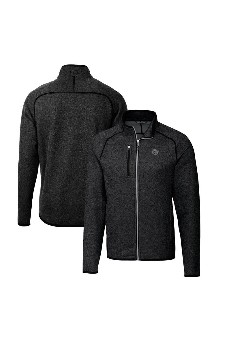 Men's Cutter & Buck Heather Charcoal Cincinnati Bearcats Mainsail Sweater-Knit Full-Zip Jacket, Alternate, color, Heather Charcoal