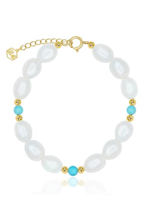 Freshwater Pearl & Turquoise Bracelet