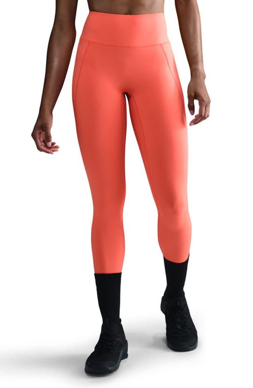 Nike Universa Medium-support High-waisted Pocket 7/8 Leggings In Red
