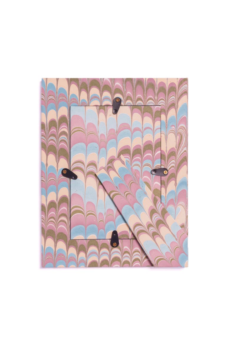 Hand-Marbled Picture Frame - 4x6, Alternate, color, Lilac Blues