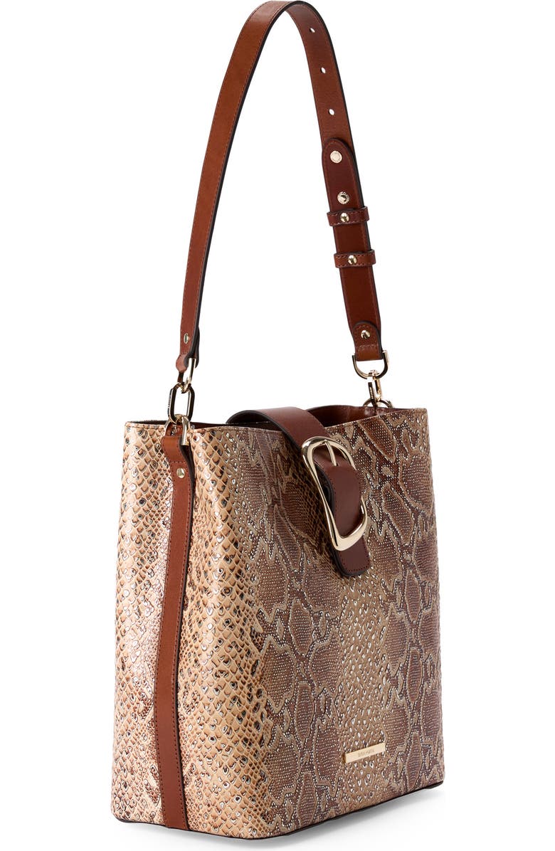 Brahmin Celina Snake Embossed Leather Shoulder Bag, Alternate, color,