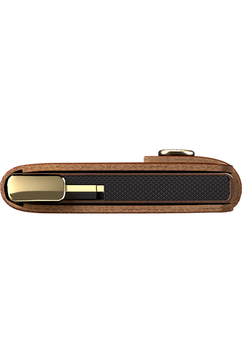 Premium Miniwallet+ Emboss Lines, Alternate, color, Cognac