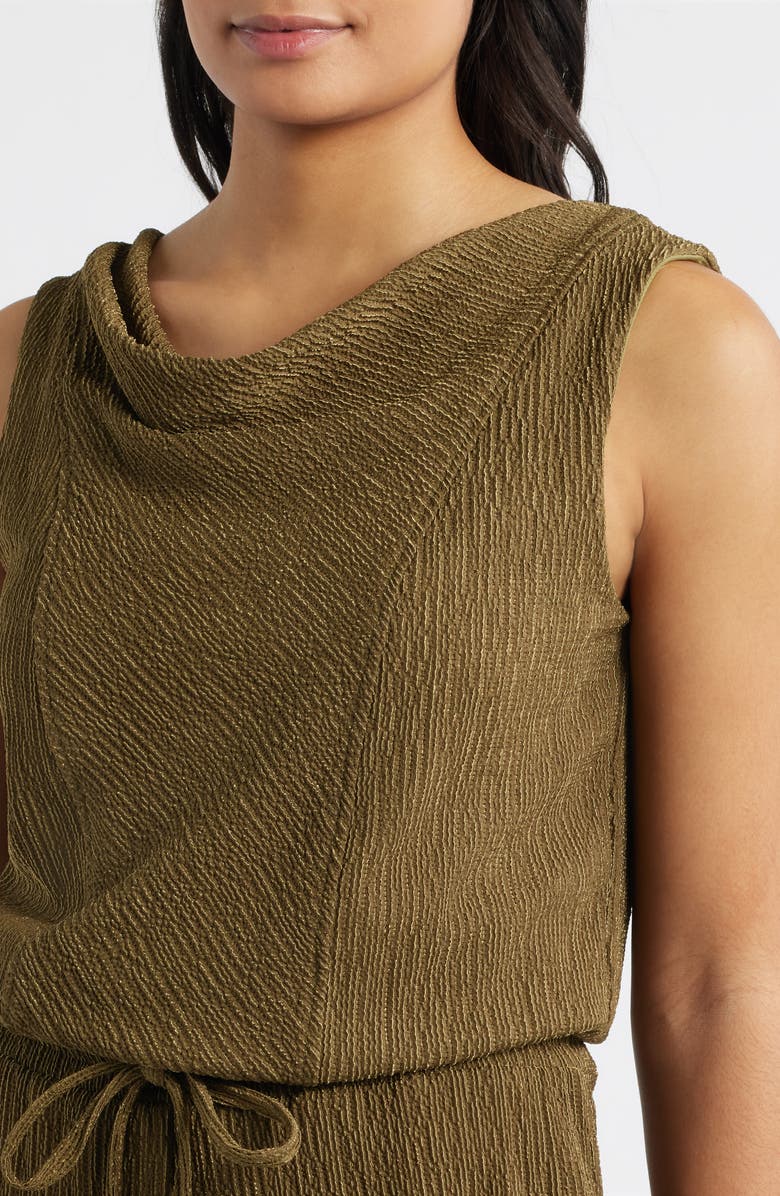 Vince Camuto Textured Knit Jumpsuit, Alternate, color, Olive