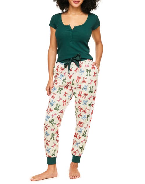 Adore Me Caileigh Pajama T-shirt & Jogger Set In Novelty Beige