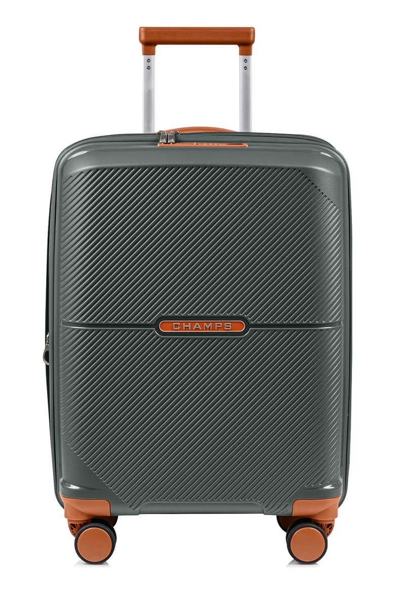 Aura Carry-On Hardside Spinner Luggage, Main, color, GREEN