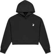 Dalix Heartly Ghost Midweight Fleece Relaxed Cropped Hoodie