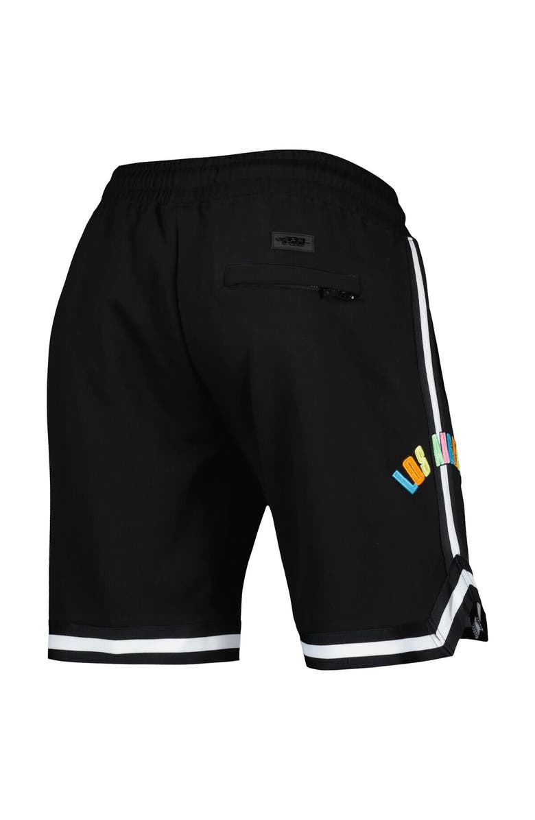 PRO STANDARD Men's Pro Standard Black Los Angeles Lakers Washed Neon Shorts, Alternate, color, 