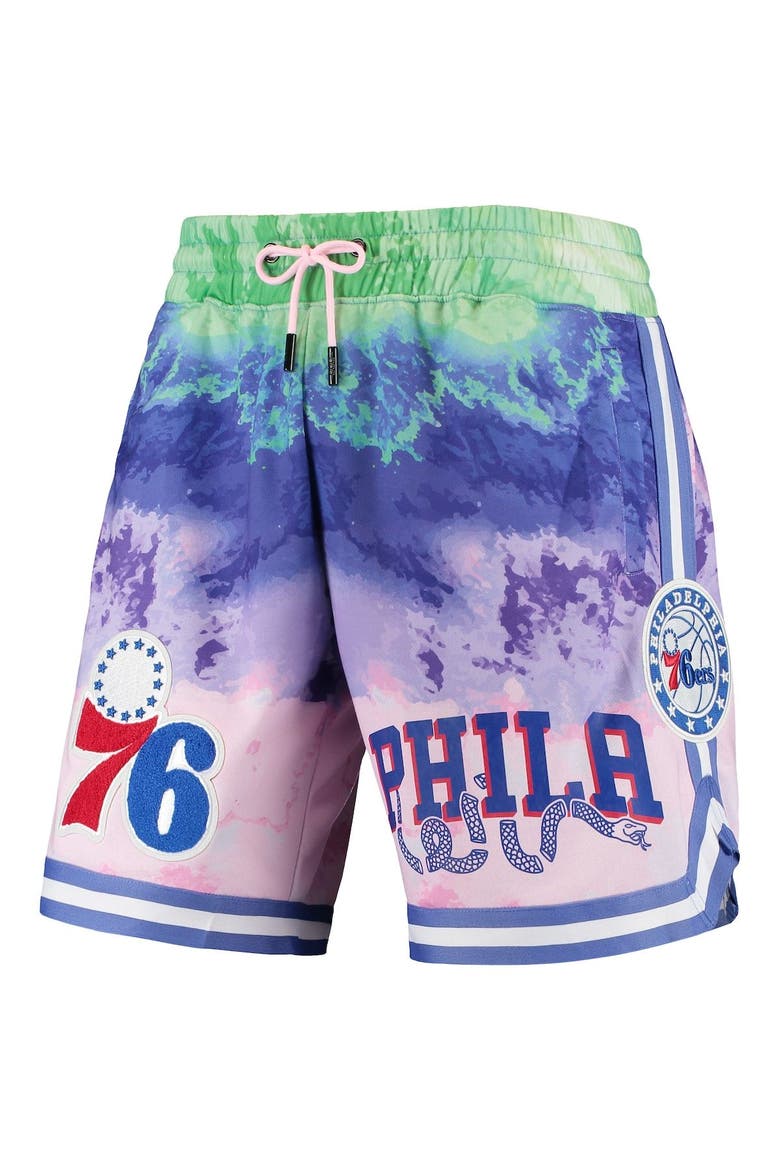 Men's Pro Standard Pink Philadelphia 76ers Multicolor Dip-Dye Shorts, Alternate, color, Pink