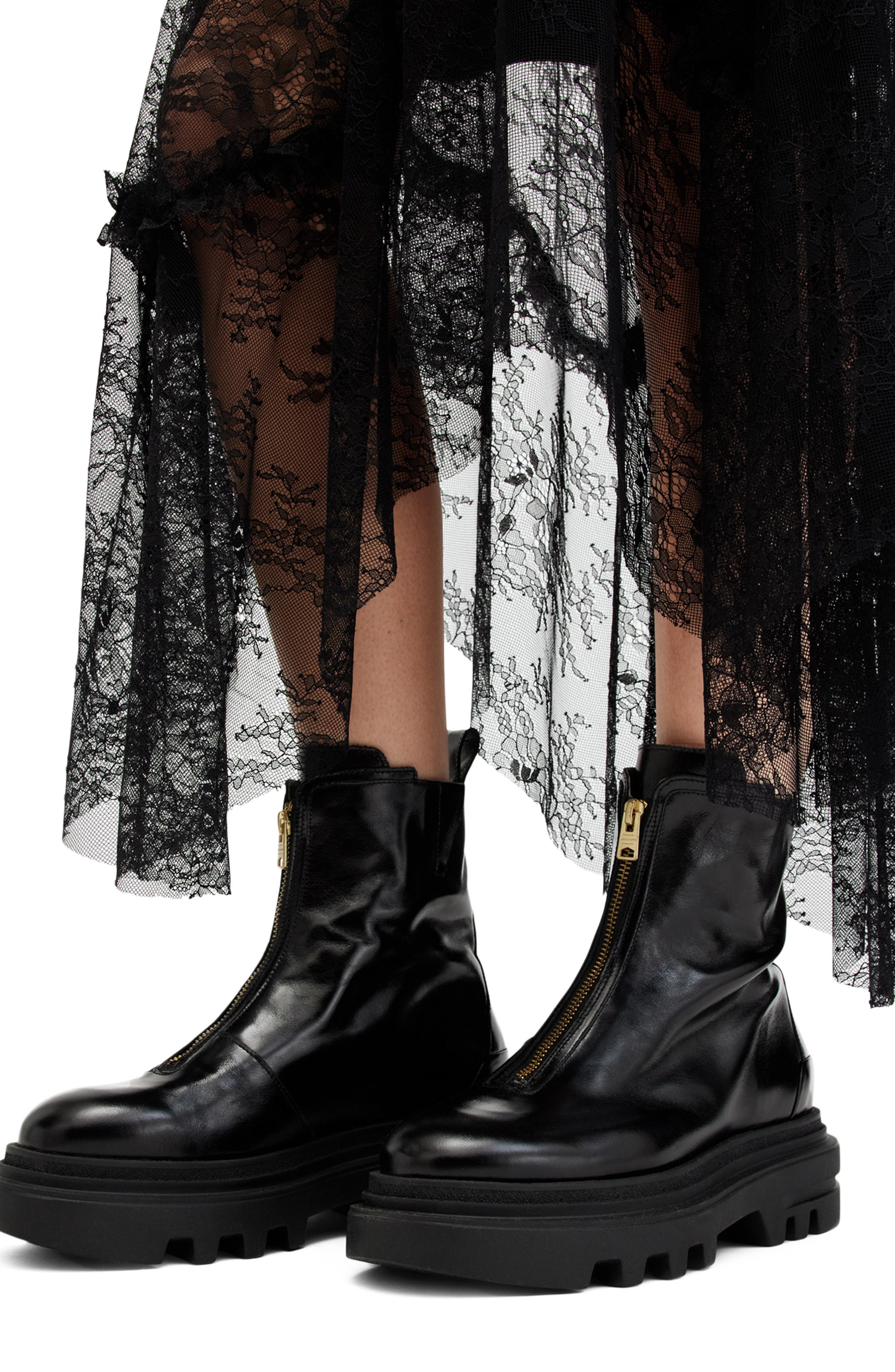 AllSaints Othello Lug Sole Platform Bootie, Alternate, color, 