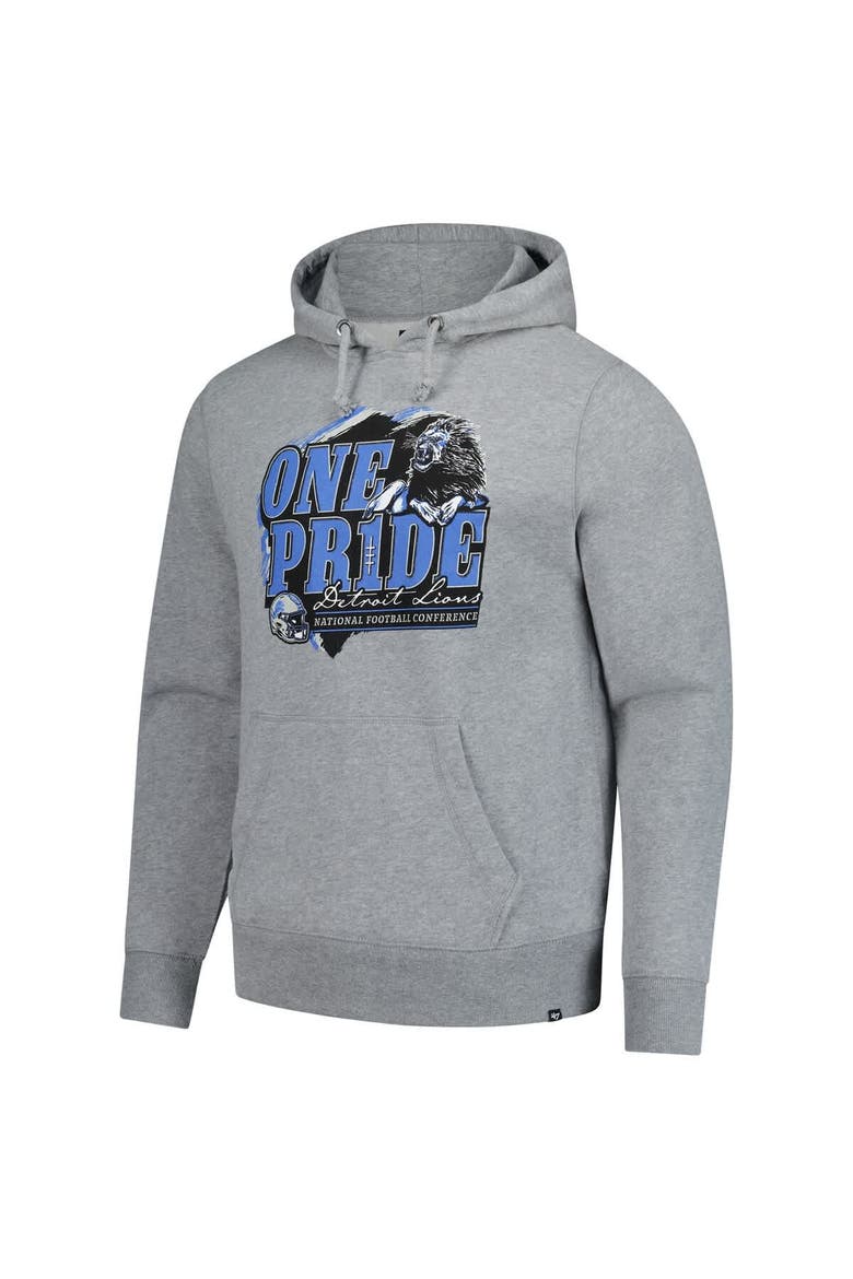 Men's '47  Gray Detroit Lions Regional Headline Pullover Hoodie, Alternate, color, Gray