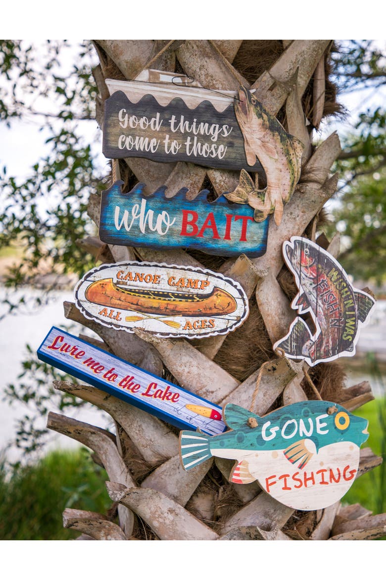 Canoe Camp All Ages Coastal Wall Hanging Plaque Sign, Alternate, color, Brown