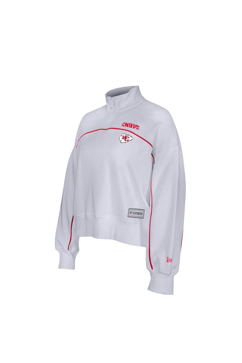 Women's New Era White Kansas City Chiefs Functional Fandom Quarter-Zip Sweatshirt, Alternate, color, White