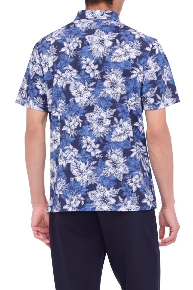 Hendrix Digital Floral Print Pima Cotton Polo, Alternate, color, NIGHT BLUE