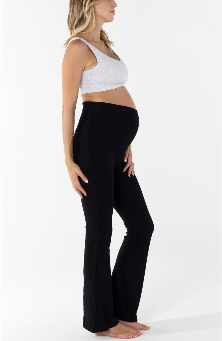 Angel Maternity New Deluxe Flare Black Legging, Alternate, color, 