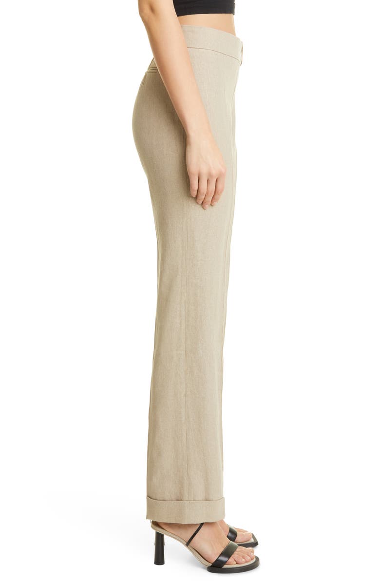 Jacquemus Le Pantalon Fresa Asymmetric Linen Trousers, Alternate, color,